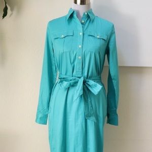 Ralph Lauren Belted Turquoise Shirtdress